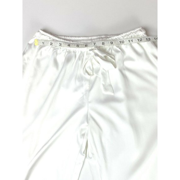 Plum Pretty Sugar White Sateen Elastic Waist Draw String Sleep Pants size M - Picture 4 of 9